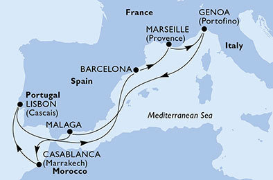 Splendida MSC Cruise 13 Nights / 14 Days	