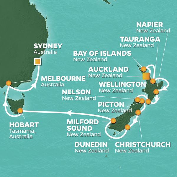 New Zealand & Australia Voyage Cruise 22 Night / 23 Days